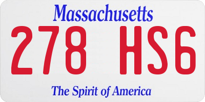 MA license plate 278HS6
