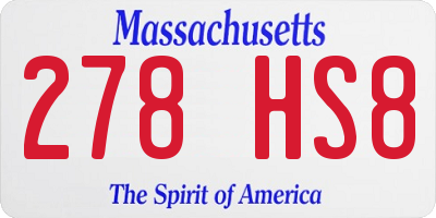 MA license plate 278HS8