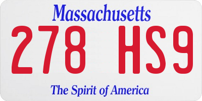 MA license plate 278HS9