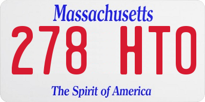 MA license plate 278HT0