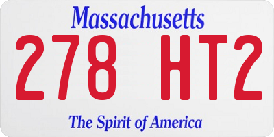 MA license plate 278HT2