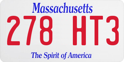 MA license plate 278HT3