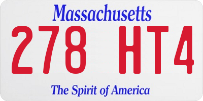 MA license plate 278HT4