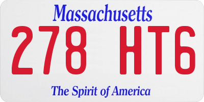 MA license plate 278HT6