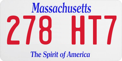 MA license plate 278HT7