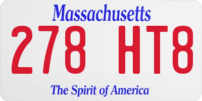 MA license plate 278HT8