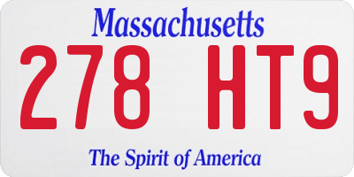 MA license plate 278HT9