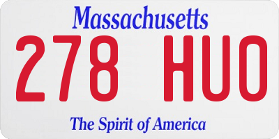 MA license plate 278HU0