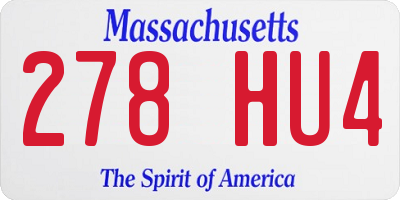 MA license plate 278HU4