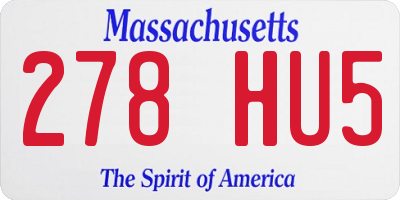 MA license plate 278HU5