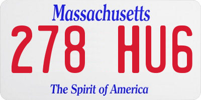 MA license plate 278HU6
