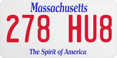 MA license plate 278HU8