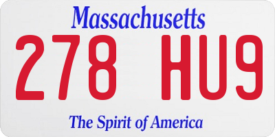 MA license plate 278HU9
