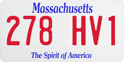 MA license plate 278HV1