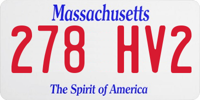MA license plate 278HV2
