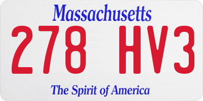 MA license plate 278HV3