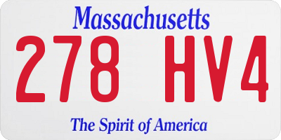 MA license plate 278HV4