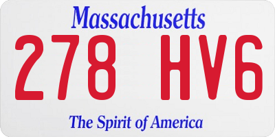 MA license plate 278HV6