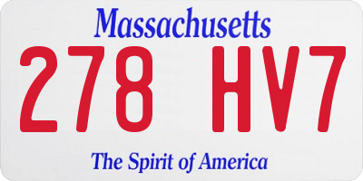 MA license plate 278HV7