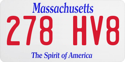MA license plate 278HV8