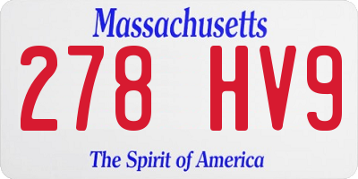 MA license plate 278HV9