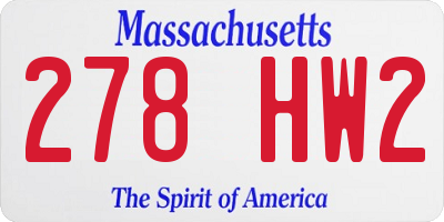 MA license plate 278HW2
