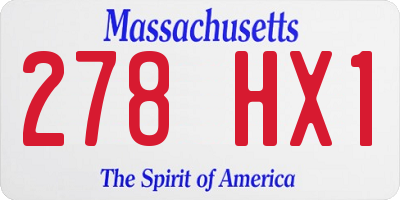 MA license plate 278HX1