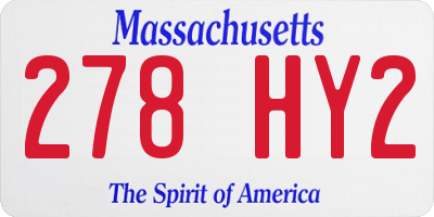 MA license plate 278HY2