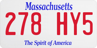 MA license plate 278HY5