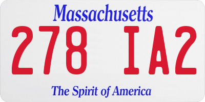 MA license plate 278IA2