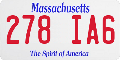 MA license plate 278IA6
