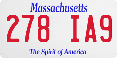 MA license plate 278IA9