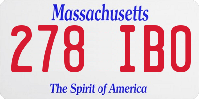 MA license plate 278IB0