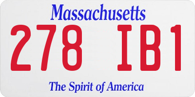 MA license plate 278IB1