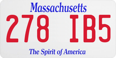 MA license plate 278IB5