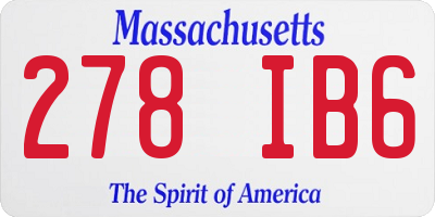 MA license plate 278IB6