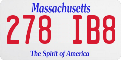 MA license plate 278IB8