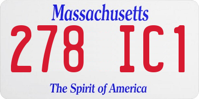 MA license plate 278IC1