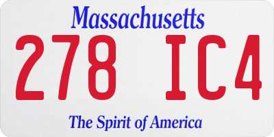MA license plate 278IC4