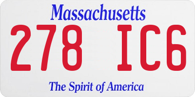 MA license plate 278IC6