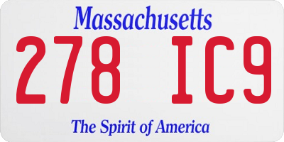 MA license plate 278IC9