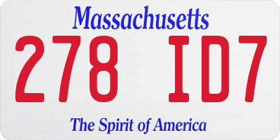 MA license plate 278ID7