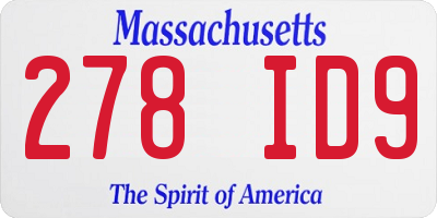 MA license plate 278ID9