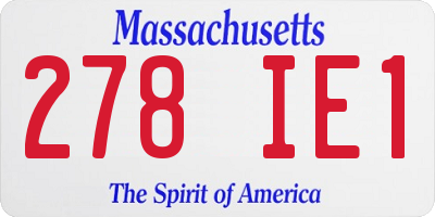 MA license plate 278IE1