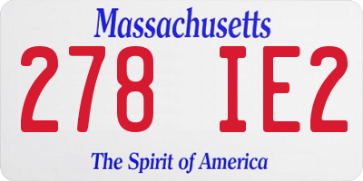 MA license plate 278IE2