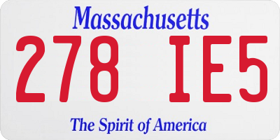 MA license plate 278IE5