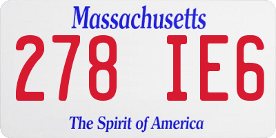 MA license plate 278IE6