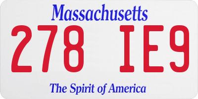 MA license plate 278IE9