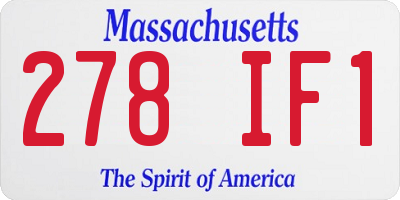 MA license plate 278IF1