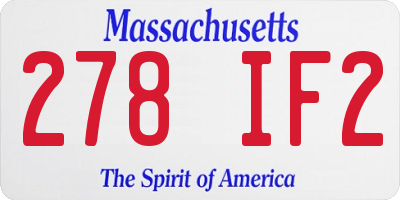 MA license plate 278IF2